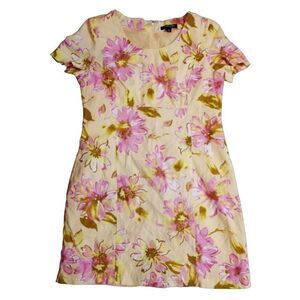 Chadwick's of Boston Floral Midi Dress Yellow/ Pink Size 12